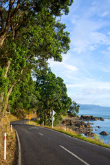 Sunny coastline road