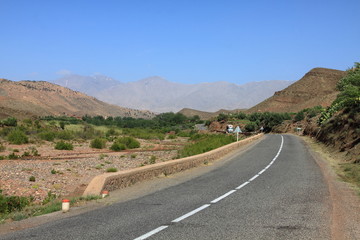 Morocco, High Atlas Mountains, Agricultural land on the fertile