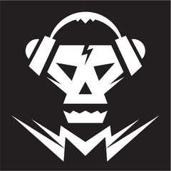 Skull Music Logo Sign