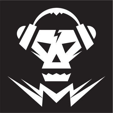 Skull Music Logo Sign