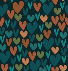 Doodle cartoon backdrop with hand drawn hearts