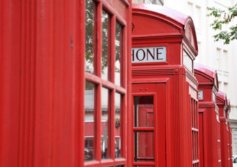 Red Telephone Boxes, London, UK.