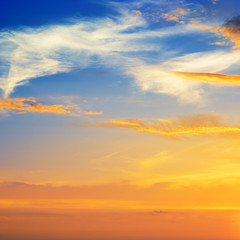 beautiful sunrise in the clouds