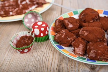 Delicious homemade chocolate truffle praline
