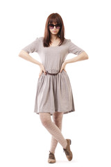 Naklejka premium young girl on white backround
