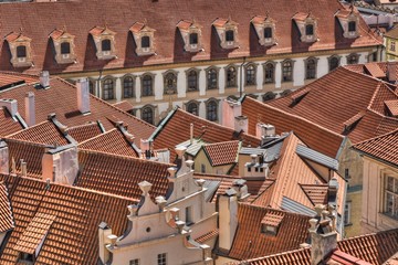 Roofs of Prague  in Czech Republic