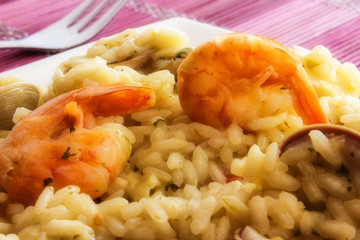 Rice with seafood