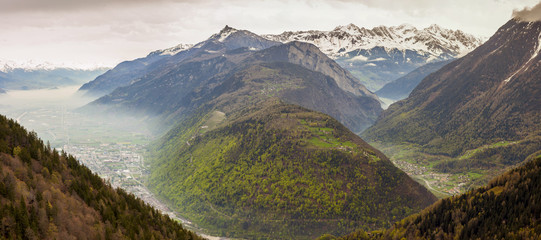 Panoramic view on Rhone valley - Switzerland.