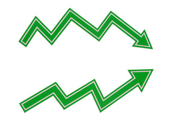 graph arrows up and down