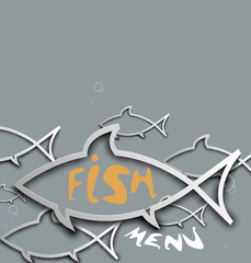 abstract stylized fish menu for restaurant