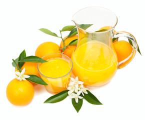 Orange juice and oranges