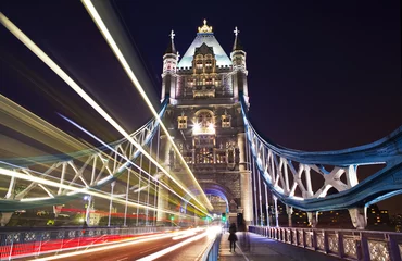 Papier Peint photo Lavable Londres Tower Bridge la nuit