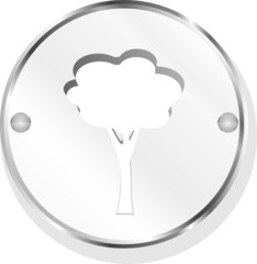 metal Tree on glossy metallic web button