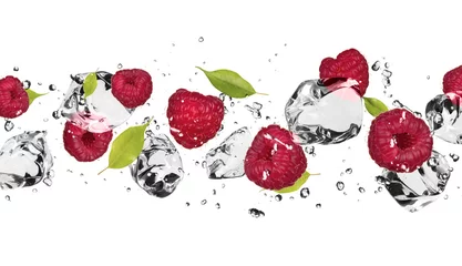 Foto op Plexiglas Fruit in ijs IJsfruit op witte achtergrond