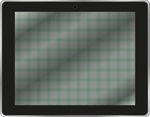 Black abstract tablet pc on white background