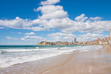 Benidorm beach and town