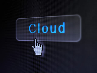 Cloud computing concept: Cloud on digital button background