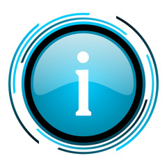 information blue circle glossy icon