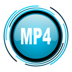 mp4 blue circle glossy icon
