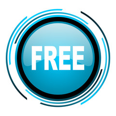free blue circle glossy icon