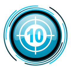 Obraz premium target blue circle glossy icon