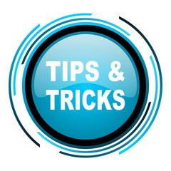 tips blue circle glossy icon