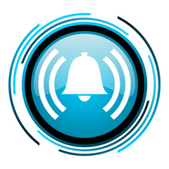 alarm blue circle glossy icon