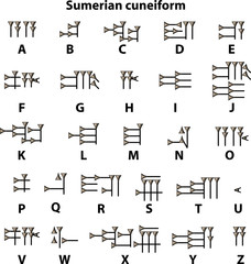 Sumerian cuneiform - obrazy, fototapety, plakaty