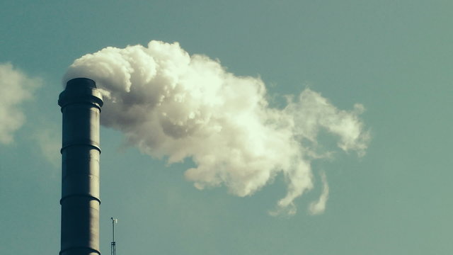 Fumes billowing out of smokestack, Oregon
