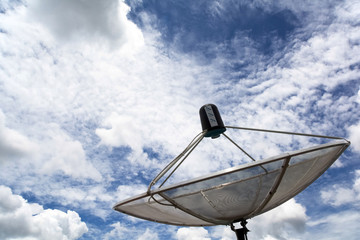 Satellite dish on the roof With Blue Sky