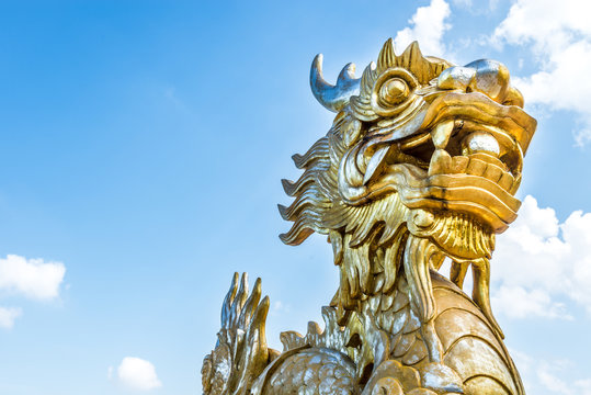 Dragon statue in Vietnam as symbol and myth.