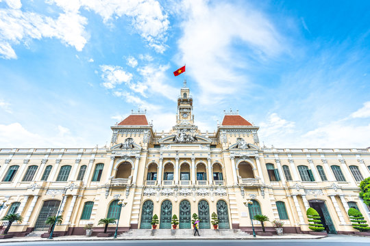 Beautiful Ho Chi Minh City Hall in Vietnam, Asia.