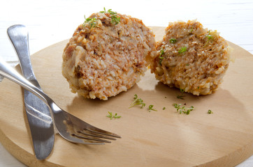 meatball cooked with rice