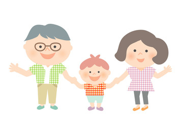 手をつなぐ家族