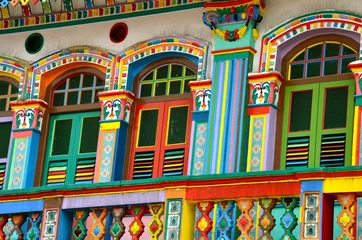 Gordijnen Colours of Little India, Singapore © lucazzitto