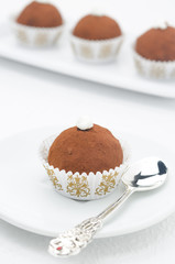 small chocolate cake on a plate