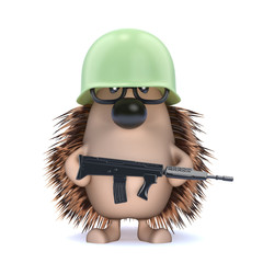 Cute hedgehog dressed as a soldier © Steve Young