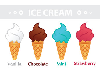 Ice cream illustration on white background