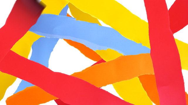 Torn paper strips background.
