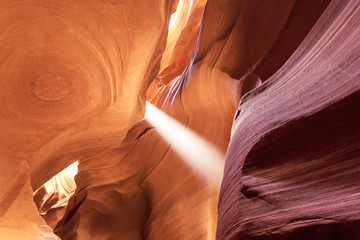 Ray of light in Antelope Canyon