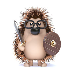 Cute hedgehog lives the barbarian lifestyle