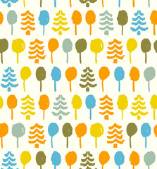 Decorative bright pattern with trees