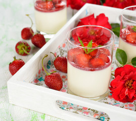 Dessert with strawberries
