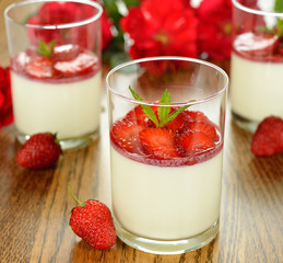 Dessert with strawberries