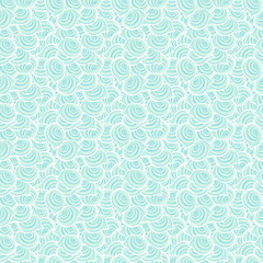 Light blue seamless pattern with spiral shells