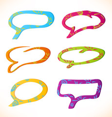 Set of colorful speech and thought bubbles