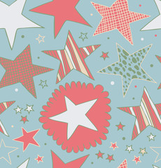 Seamless retro abstract pattern with stars