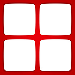 Rahmen, Fenster, rot, quadratisch - 3D