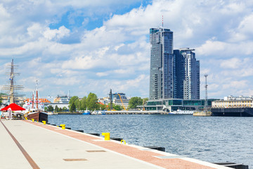 Fototapeta premium Scenery of Gdynia city at Baltic Sea, Poland