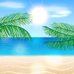 Fototapeta na wymiar Summer beach illustration